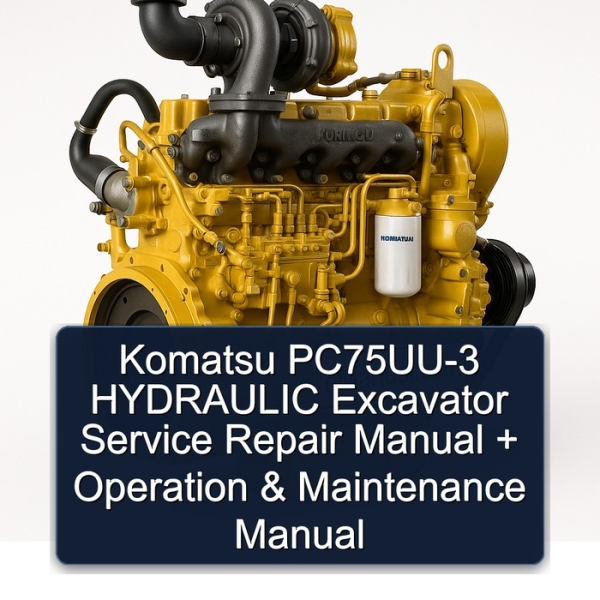Komatsu PC75UU-3 HYDRAULIC Excavator Service Repair Manual + Operation & Maintenance Manual