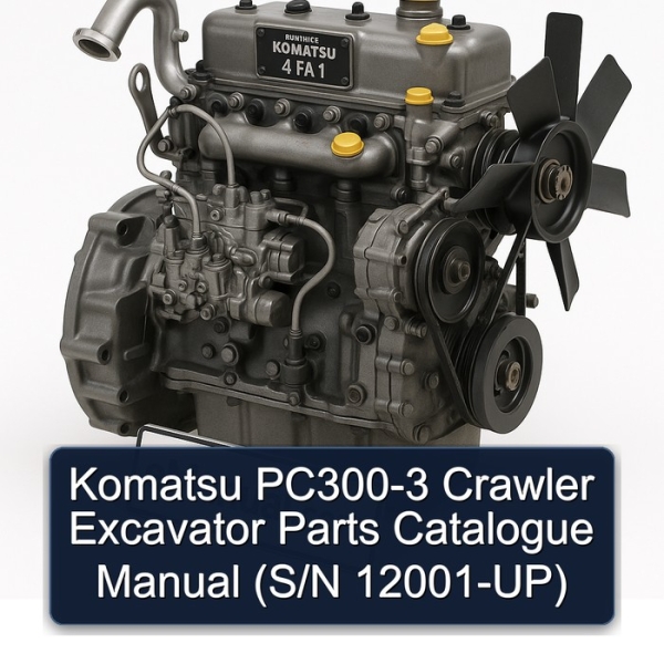 Komatsu PC300-3 Crawler Excavator Parts Catalogue Manual (S/N 12001-UP)