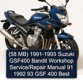 (58 MB) 1991-1993 Suzuki GSF400 Bandit Workshop Service/Repair Manual 91 1992 93 GSF 400 Best