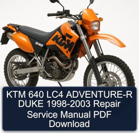 KTM 640 LC4 ADVENTURE-R DUKE 1998-2003 Repair Service Manual PDF Download