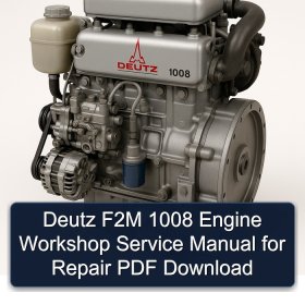 Deutz F2M 1008 Engine Workshop Service Manual for Repair PDF Download