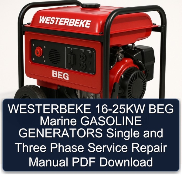WESTERBEKE 16-25KW BEG Marine GASOLINE GENERATORS Single and Three Phase Service Repair Manual PDF Download