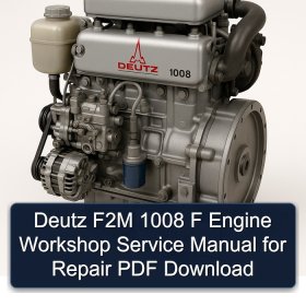 Deutz F2M 1008 F Engine Workshop Service Manual for Repair PDF Download