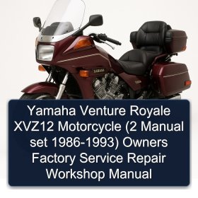 Yamaha Venture Royale XVZ12 Motorcycle (2 Manual set 1986-1993) Owners Factory Service Repair Workshop Manual