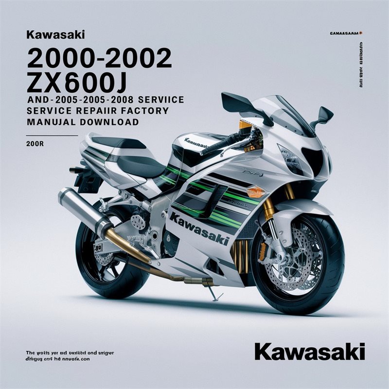 Kawasaki 2000-2002 ZX600J and 2005-2008 ZZR600 Service Repair Factory Manual (2000 2001 2002 2005 2006 2007 2008)