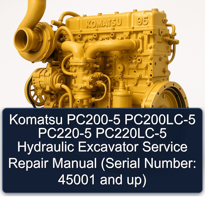 Komatsu PC200-5 PC200LC-5 PC220-5 PC220LC-5 Hydraulic Excavator Service Repair Manual (Serial Number: 45001 and up)