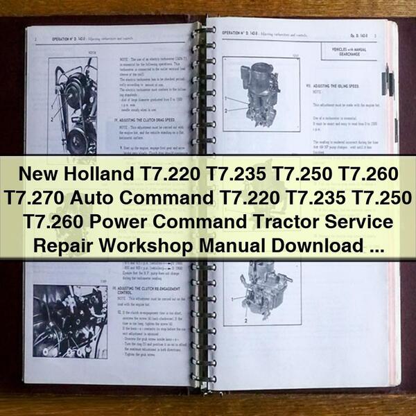 New Holland T7 Tractor Service Repair Workshop Manual