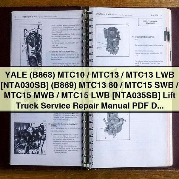 YALE MTC10/MTC13/MTC15 Lift Truck Service Repair Manual