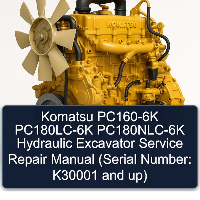 Komatsu PC160-6K PC180LC-6K PC180NLC-6K Hydraulic Excavator Service Repair Manual (Serial Number: K30001 and up)