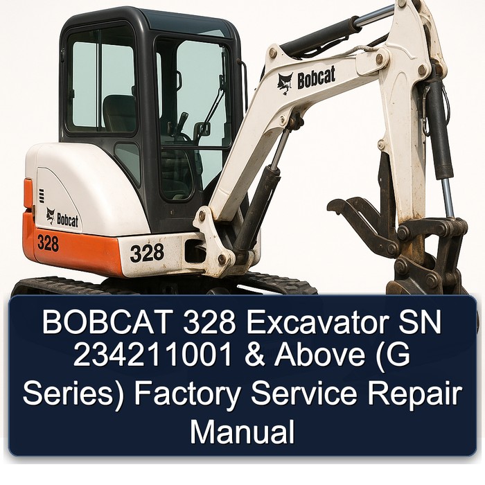BOBCAT 328 Excavator SN 234211001 & Above (G Series) Factory Service Repair Manual