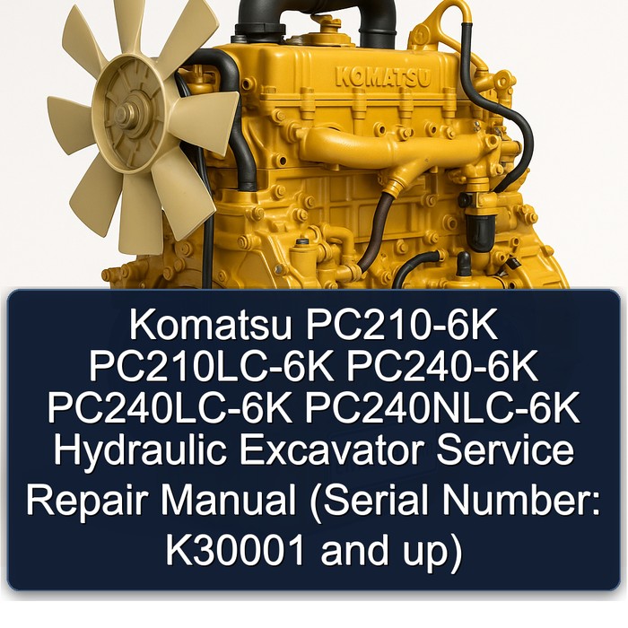 Komatsu PC210-6K PC210LC-6K PC240-6K PC240LC-6K PC240NLC-6K Hydraulic Excavator Service Repair Manual (Serial Number: K30001 and up)