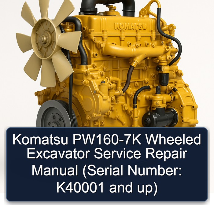Komatsu PW160-7K Wheeled Excavator Service Repair Manual (Serial Number: K40001 and up)