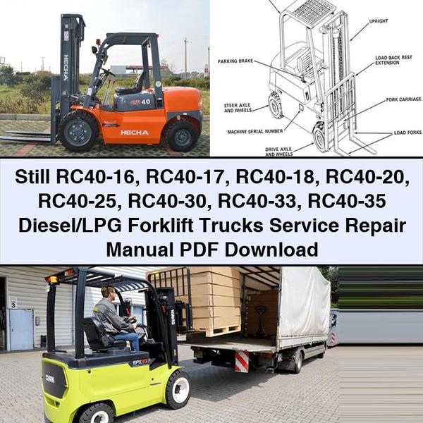 Still RC40-16 RC40-17 RC40-18 RC40-20 RC40-25 RC40-30 RC40-33 RC40-35 Diesel/LPG Forklift Trucks Service Repair Manual