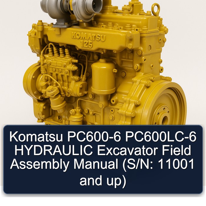 Komatsu PC600-6 PC600LC-6 HYDRAULIC Excavator Field Assembly Manual (S/N: 11001 and up)