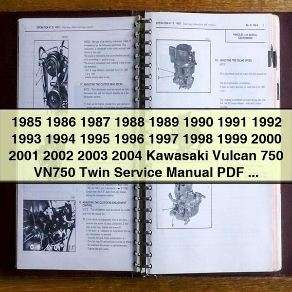 Kawasaki Vulcan 750 VN750 Twin Service Repair Manual 1985-2004