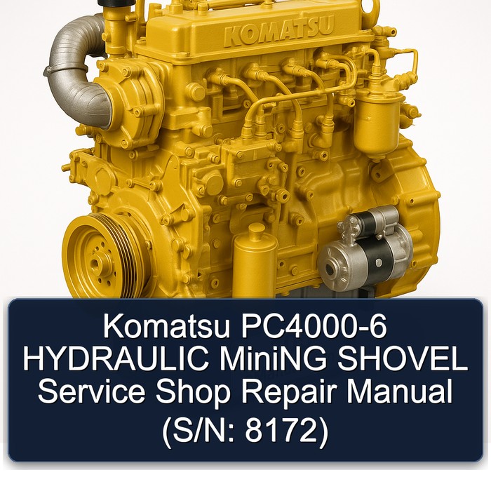 Komatsu PC4000-6 HYDRAULIC MiniNG SHOVEL Service Shop Repair Manual (S/N: 8172)