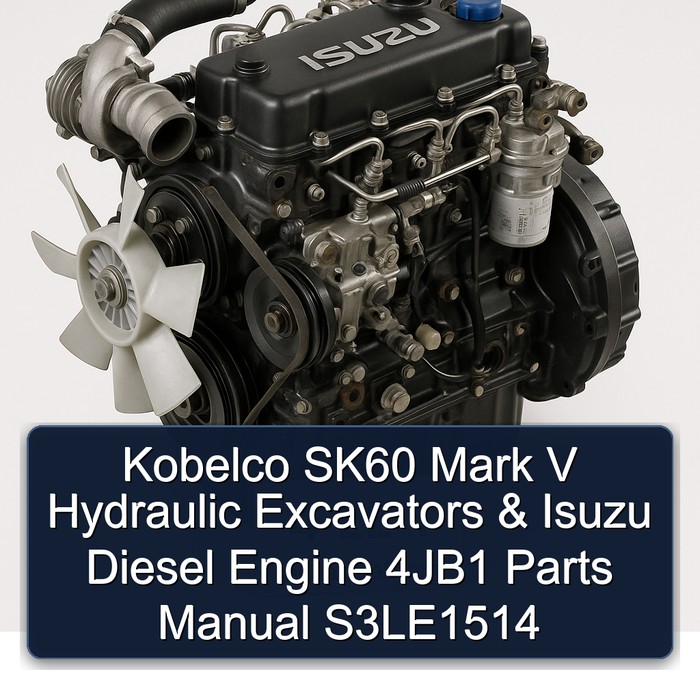 Kobelco SK60 Mark V Hydraulic Excavators & Isuzu Diesel Engine 4JB1 Parts Manual S3LE1514