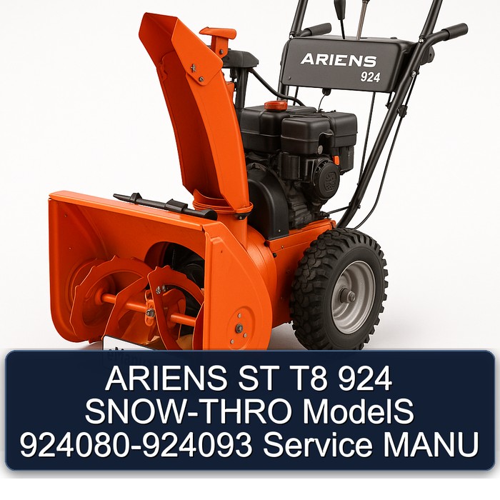 ARIENS ST T8 924 SNOW-THRO ModelS 924080-924093 Service MANU