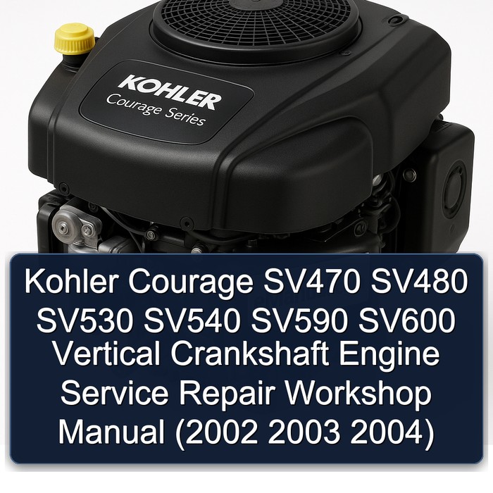 Kohler Courage SV470 SV480 SV530 SV540 SV590 SV600 Vertical Crankshaft Engine Service Repair Workshop Manual (2002 2003 2004)
