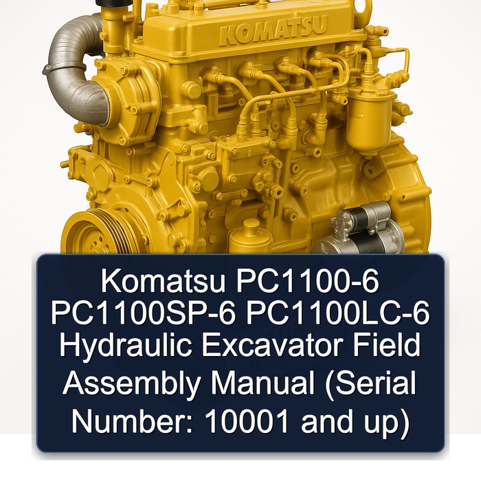 Komatsu PC1100-6 PC1100SP-6 PC1100LC-6 Hydraulic Excavator Field Assembly Manual (Serial Number: 10001 and up)