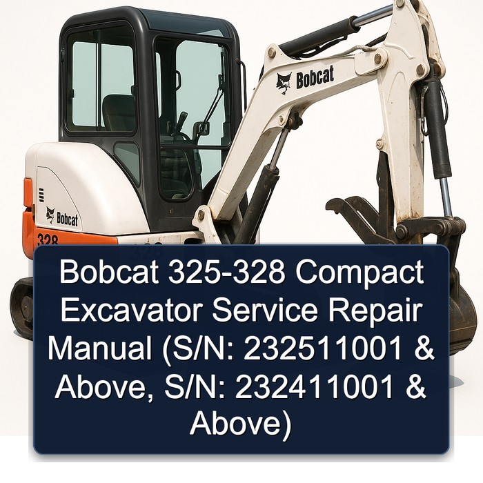 Bobcat 325-328 Compact Excavator Service Repair Manual (S/N: 232511001 & Above, S/N: 232411001 & Above)