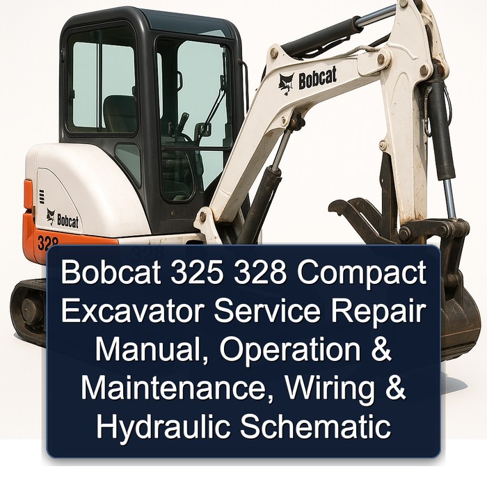 Bobcat 325 328 Compact Excavator Service Repair Manual, Operation & Maintenance, Wiring & Hydraulic Schematic