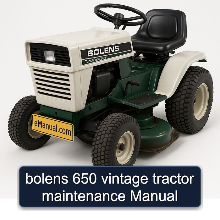 bolens 650 vintage tractor maintenance Manual