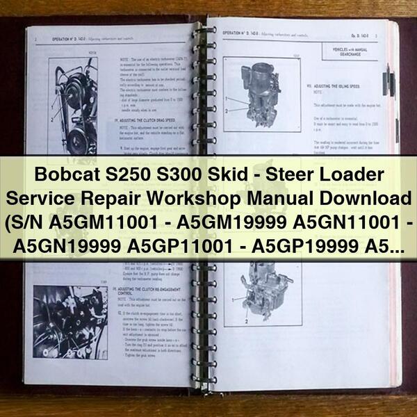 Bobcat S250 S300 Skid-Steer Loader Service Repair Manual
