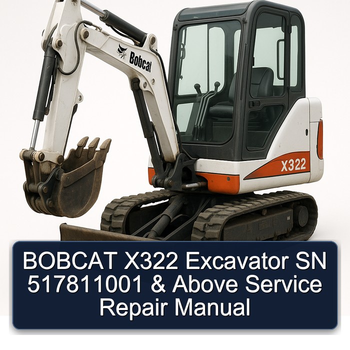BOBCAT X322 Excavator SN 517811001 & Above Service Repair Manual