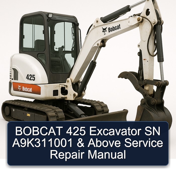 BOBCAT 425 Excavator SN A9K311001 & Above Service Repair Manual