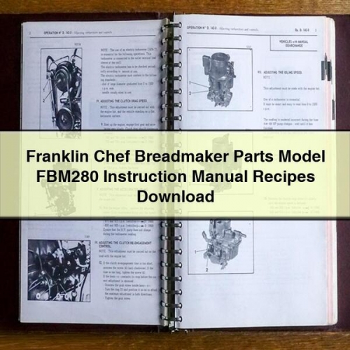 Franklin Chef Breadmaker Parts Model FBM280 Instruction Manual Recipes PDF Download Download - Click Image to Close