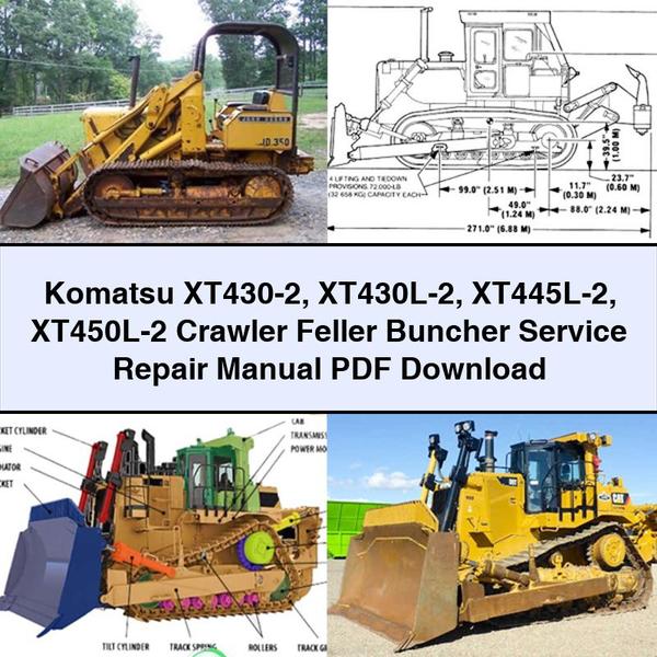 Komatsu XT430-2 XT430L-2 XT445L-2 XT450L-2 Crawler Feller Buncher Service Repair Manual