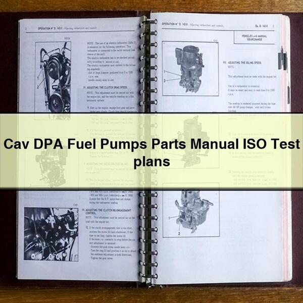 Cav DPA Fuel Pumps Parts Manual ISO Test plans PDF Download - Click Image to Close