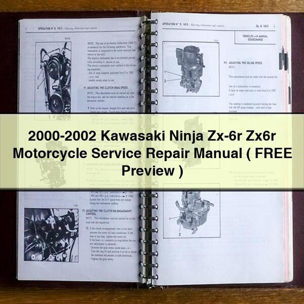 2000-2002 Kawasaki Ninja Zx-6r Zx6r Motorcycle Service Repair Manual ( FREE Preview )
