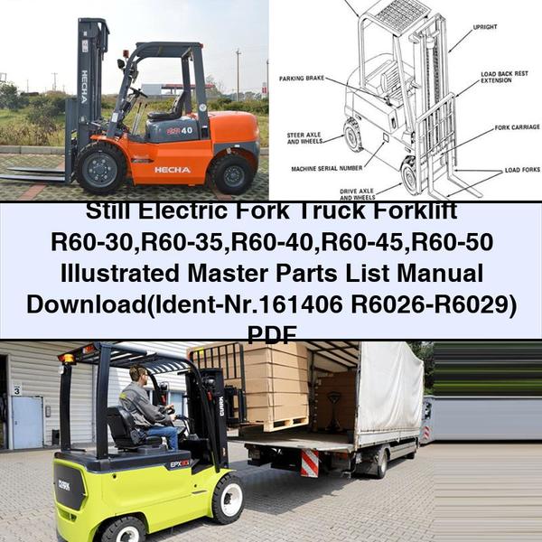 Still Electric Fork Truck Forklift R60-30 to R60-50 Illustrated Master Parts List Manual