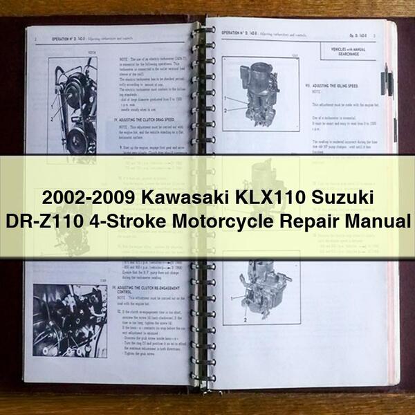 2002-2009 Kawasaki KLX110 Suzuki DR-Z110 4-Stroke Motorcycle Repair Manual Download PDF - Click Image to Close