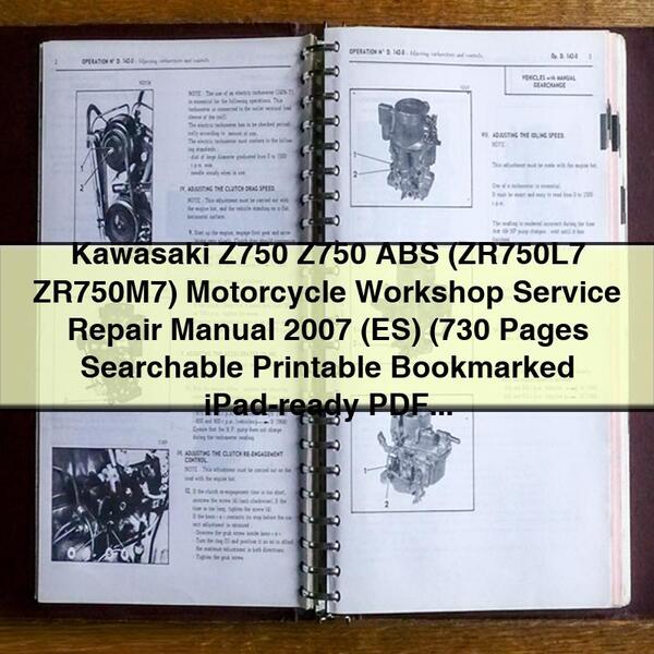 Kawasaki Z750 Z750 ABS Motorcycle Workshop Service Repair Manual 2007