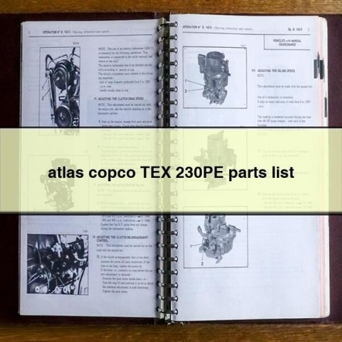 atlas copco TEX 230PE parts list