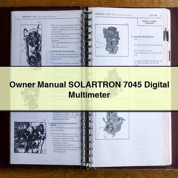 Owner Manual SOLARTRON 7045 Digital Multimeter PDF Download