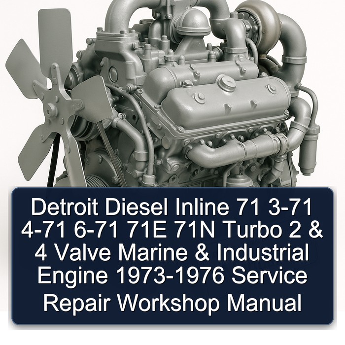 Detroit Diesel Inline 71 3-71 4-71 6-71 71E 71N Turbo 2 & 4 Valve Marine & Industrial Engine 1973-1976 Service Repair Workshop Manual