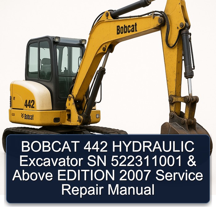 BOBCAT 442 HYDRAULIC Excavator SN 522311001 & Above EDITION 2007 Service Repair Manual