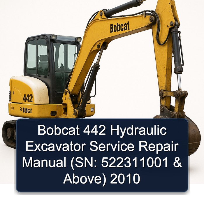 Bobcat 442 Hydraulic Excavator Service Repair Manual (SN: 522311001 & Above) 2010