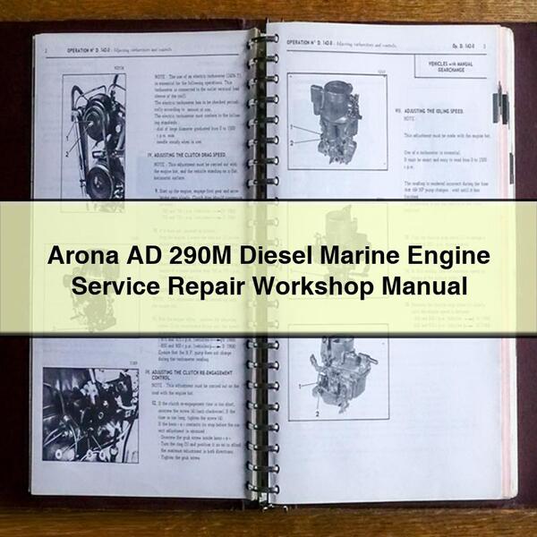 Arona AD 290M Diesel Marine Engine Service Repair Workshop Manual Download PDF