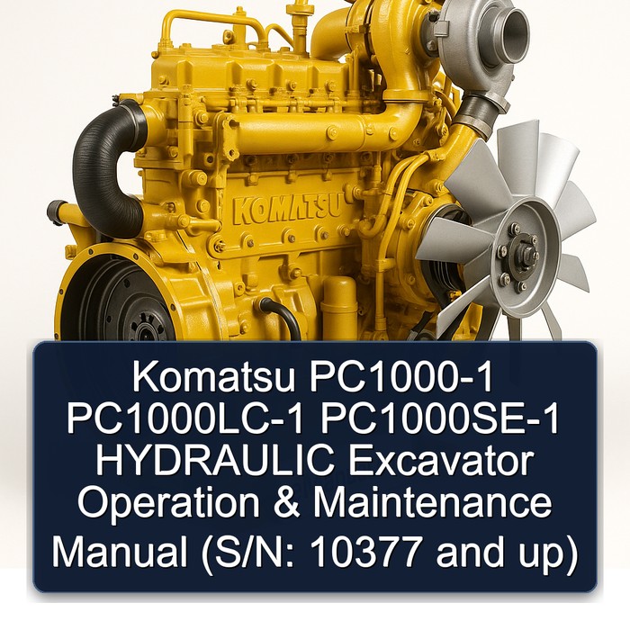 Komatsu PC1000-1 PC1000LC-1 PC1000SE-1 HYDRAULIC Excavator Operation & Maintenance Manual (S/N: 10377 and up)