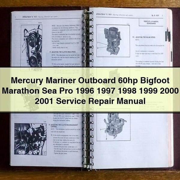Mercury Mariner Outboard 60hp Bigfoot Marathon Sea Pro 1996 1997 1998 1999 2000 2001 Service Repair Manual PDF Download