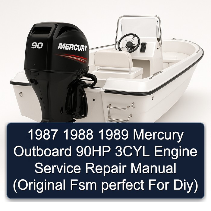 1987 1988 1989 Mercury Outboard 90HP 3CYL Engine Service Repair Manual (Original Fsm perfect For Diy)