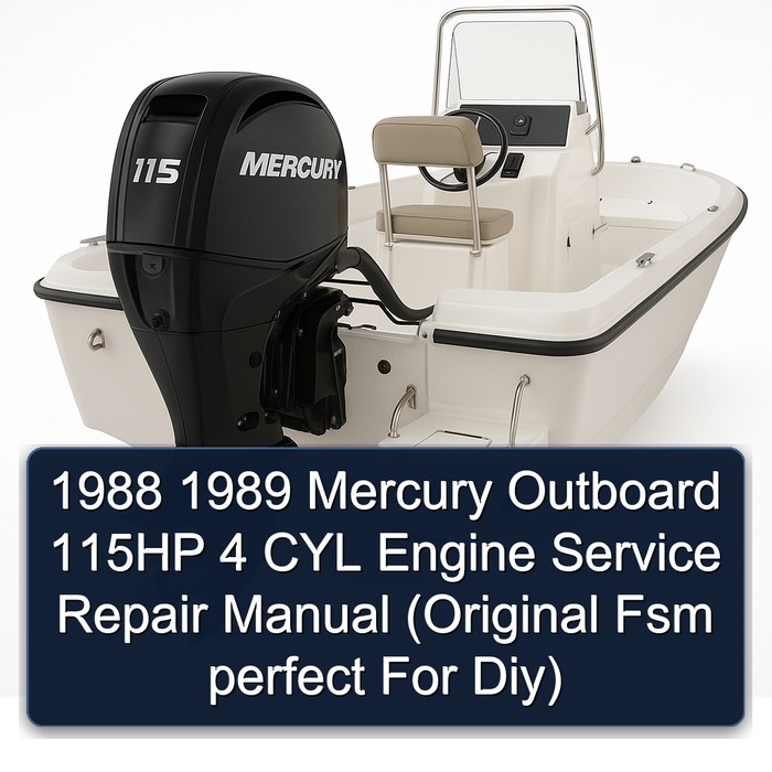 1988 1989 Mercury Outboard 115HP 4 CYL Engine Service Repair Manual (Original Fsm perfect For Diy)