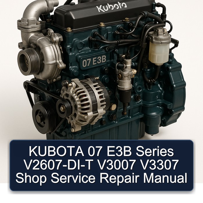 KUBOTA 07 E3B Series V2607-DI-T V3007 V3307 Shop Service Repair Manual