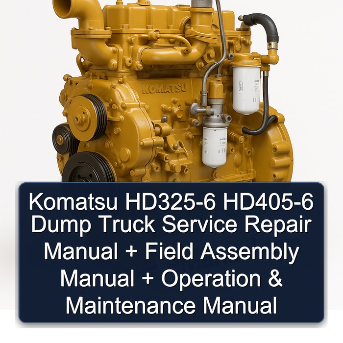 Komatsu HD325-6 HD405-6 Dump Truck Service Repair Manual + Field Assembly Manual + Operation & Maintenance Manual
