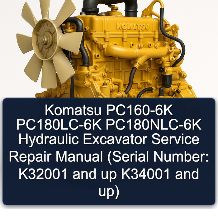 Komatsu PC160-6K PC180LC-6K PC180NLC-6K Hydraulic Excavator Service Repair Manual (Serial Number: K32001 and up K34001 and up)